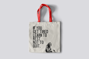 Banksy's Graffiti Mini Tote Bag - If You Get Tired