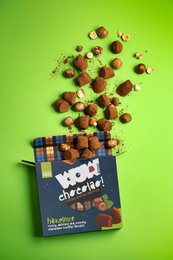 Hasselnøddechokoladetrøfler XL æske 250g | Brændt hasselnøddechokolade