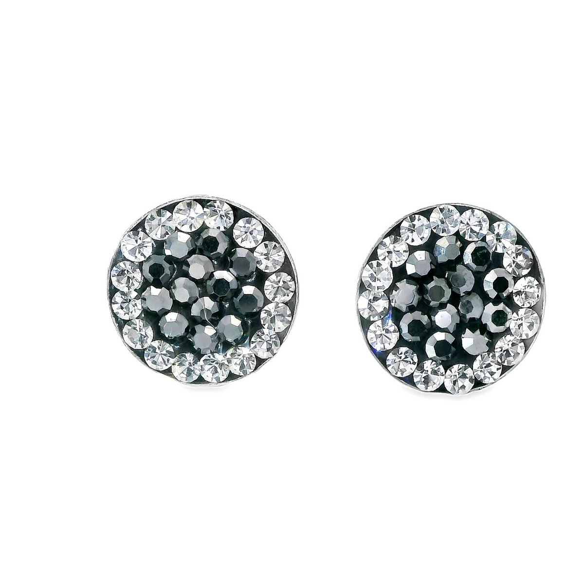 Oorknopjes Natalie 925 zilver kristal-hematiet