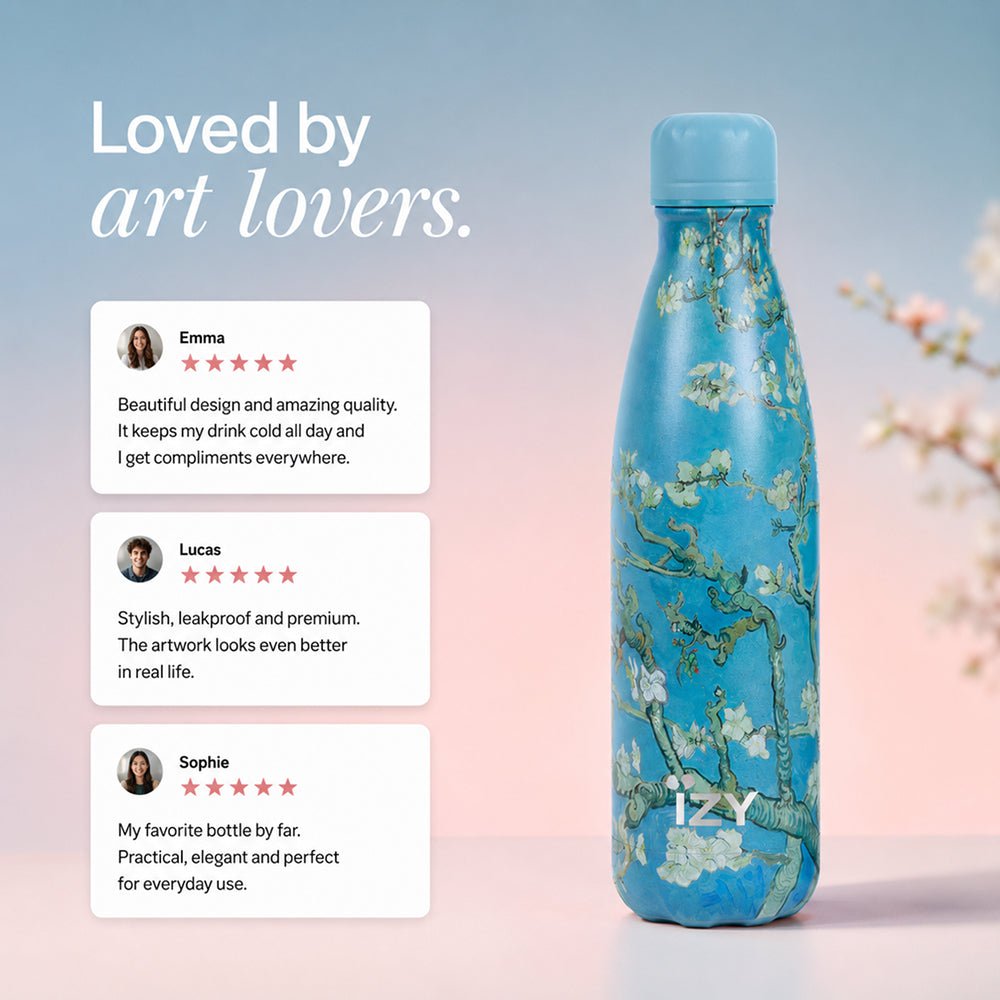 IZY Thermos Bottle - Almond Blossom - Van Gogh - 500ML To-Go Insulated Water Bottles