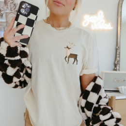 T -Shirt Reindeer Norway - Deer regalo Gift da regalo per camicia di Natale in cotone biologico