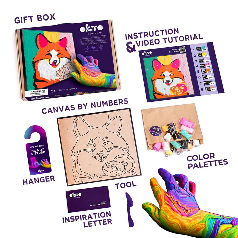 Okto Sensory Art Color By Numbers - Animals - Fox
