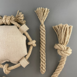 3 Dog Toys - Natural Hemp rope Dental toy, Simple rope