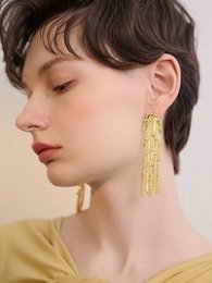 Pendientes largos con borlas brillantes