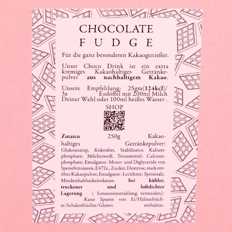Choco powder to drink, fair production, regionally and environmentally friendly produced (200g)