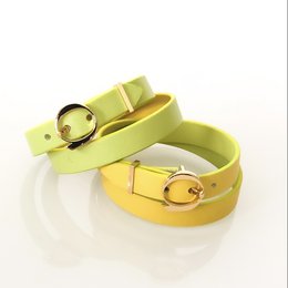 DUO TWIST læderarmbånd Gul - Lime