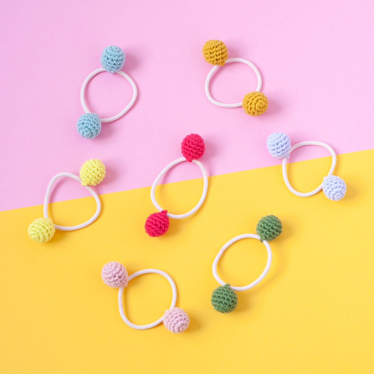 Élastiques Cheveux Boule Crochet Assortis 4 couleurs