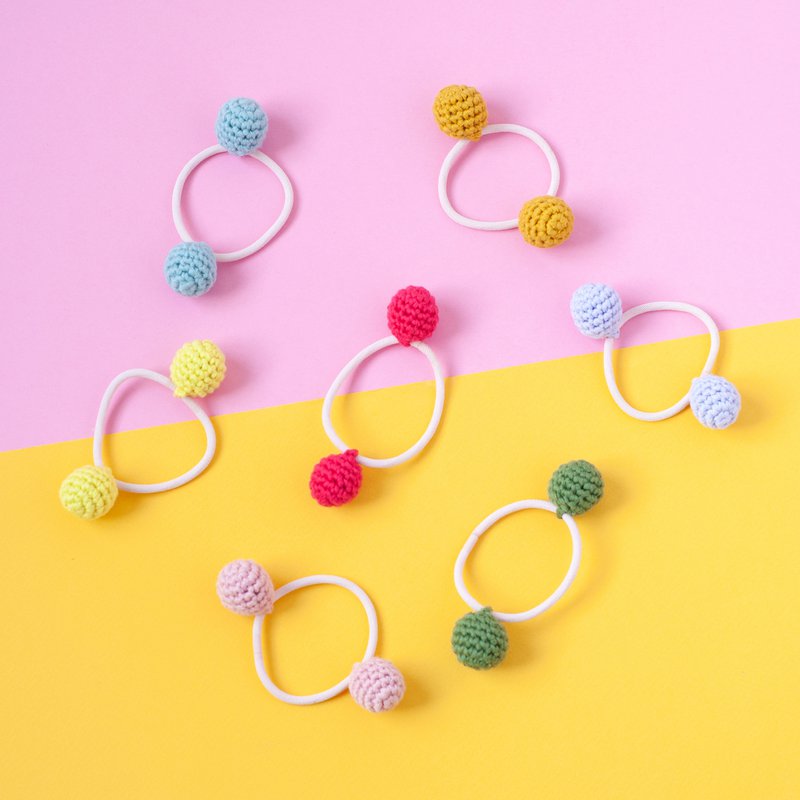 Élastiques Cheveux Boule Crochet Assortis 4 couleurs