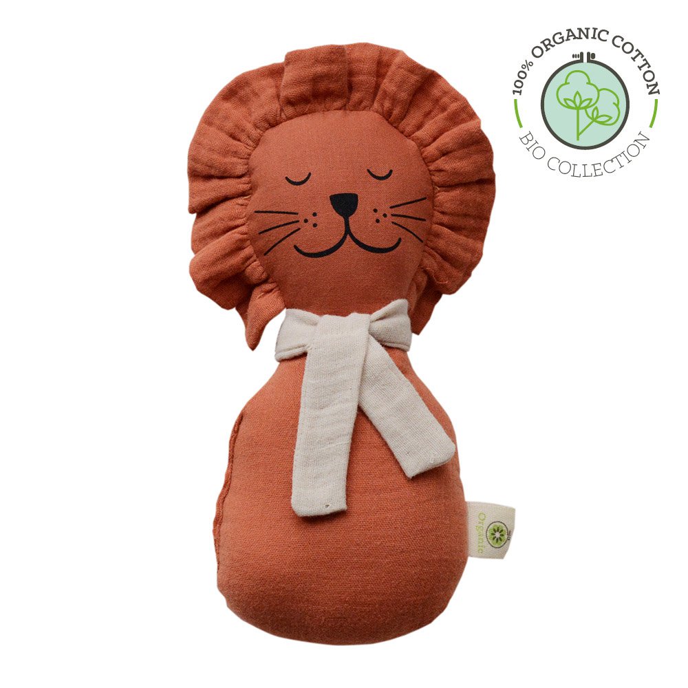 Hochet lion en coton bio