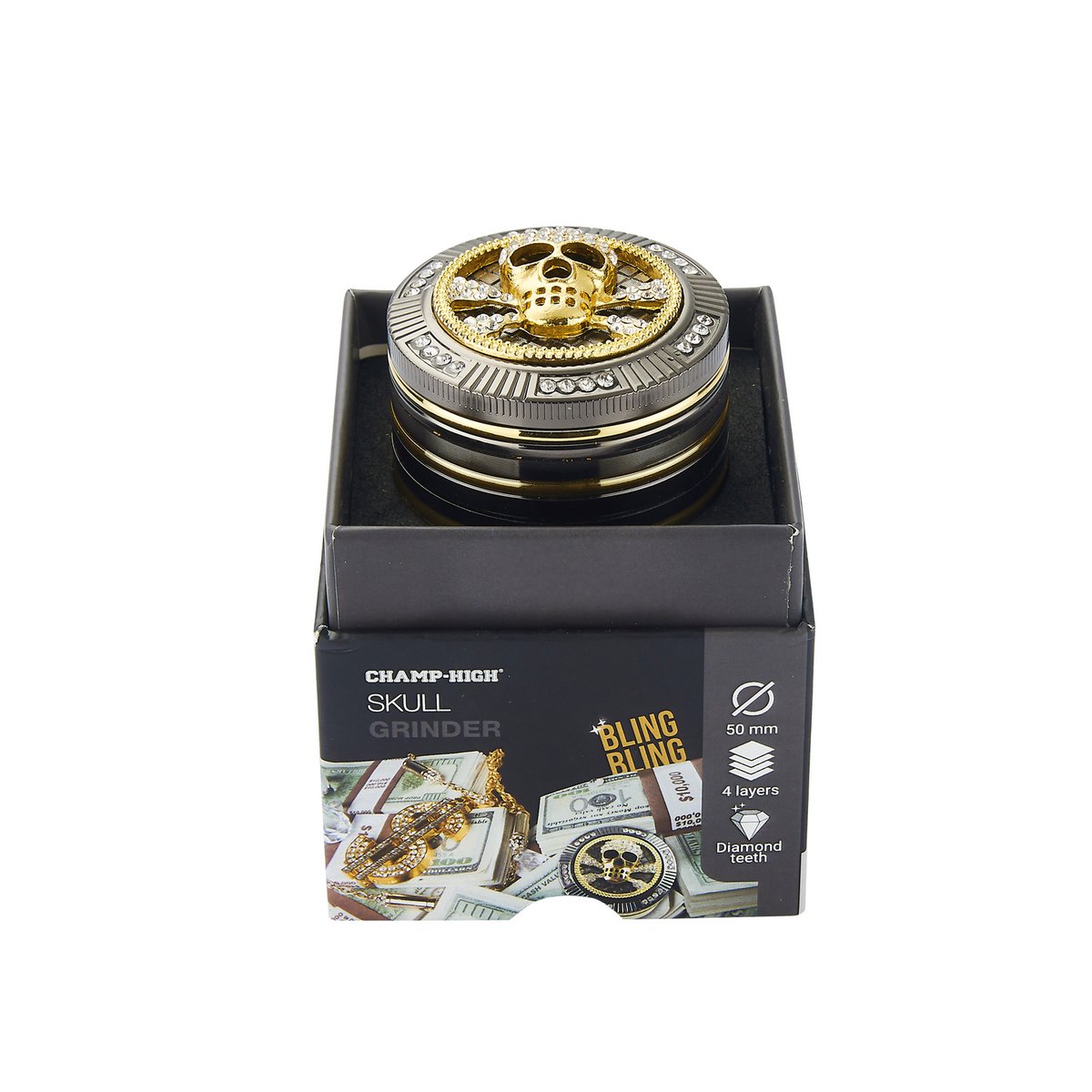 Grinder - Kruidenmolen - Aluminium Kruiden met Zeef - 50 mm