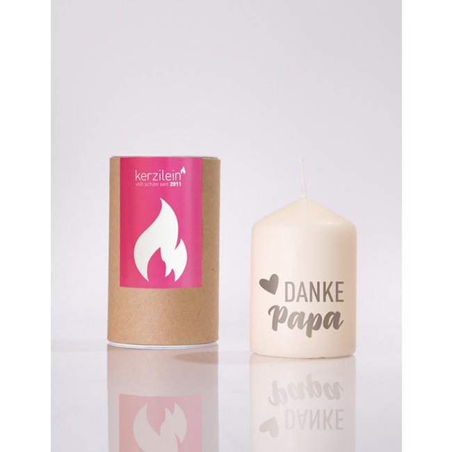 Flamme, grå "Tak far"