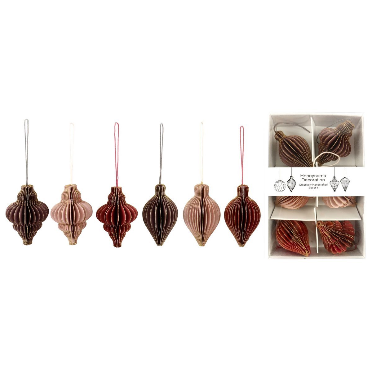 FESTIVE DECORATIONS HONEYCOMB 6 PIECE SET (HOFF1291)