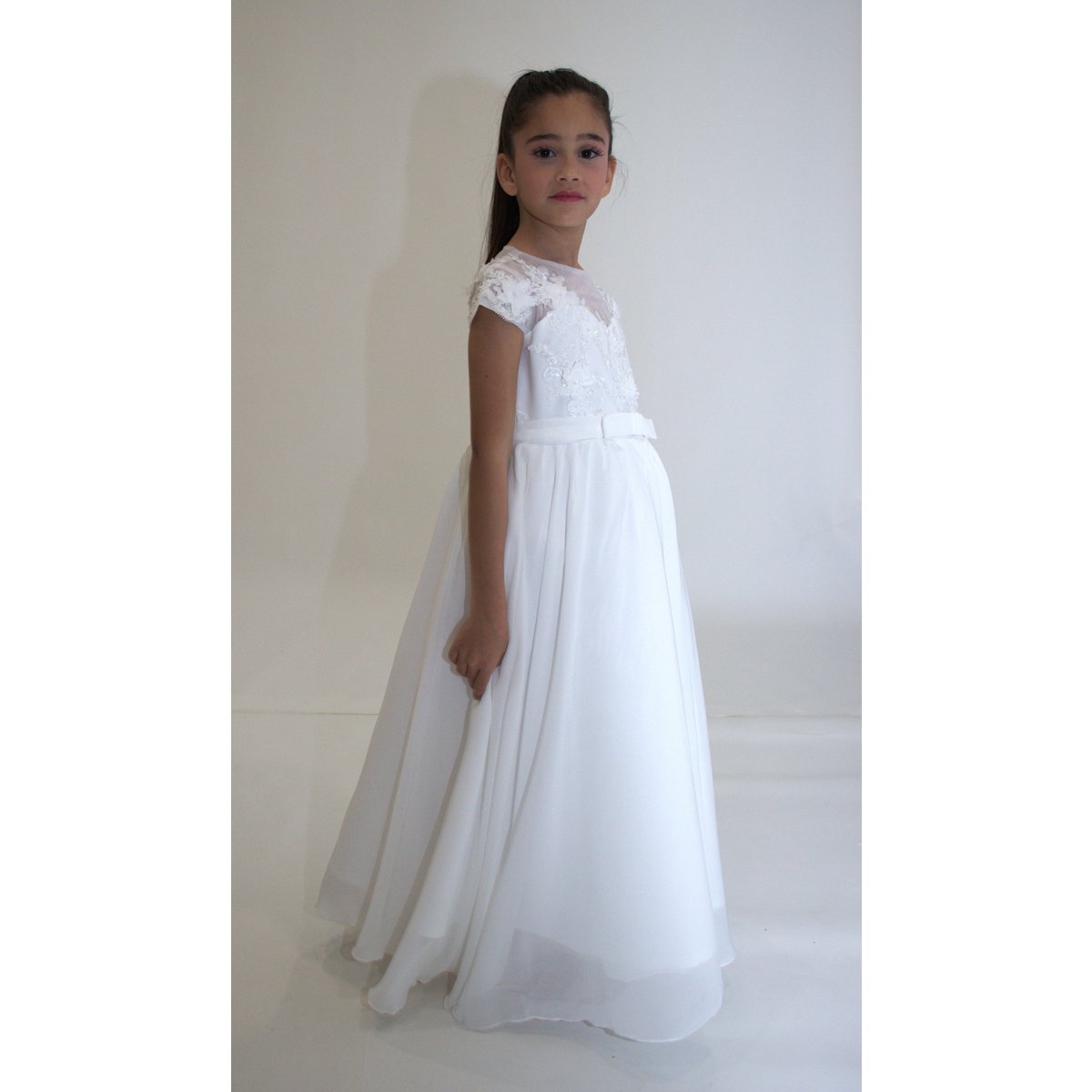 Ceremonial dress JEANNE - White - Size: 130 cm (7/8 years)