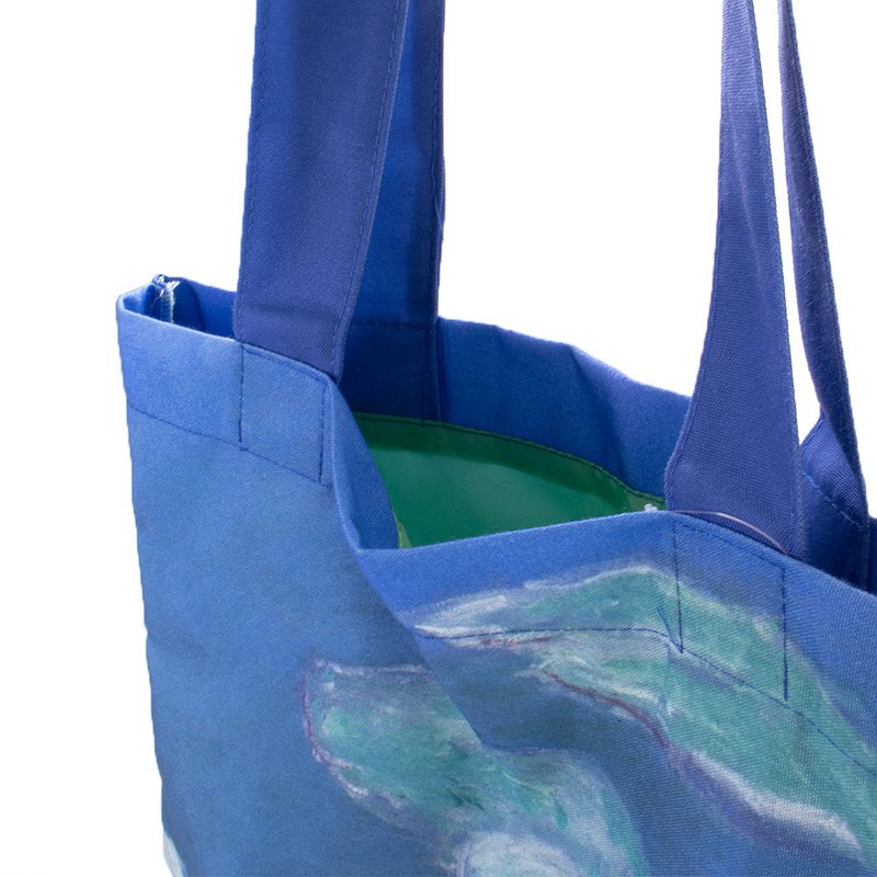 Sac cabas en coton Luxe, nénuphars à la lumière du soir
