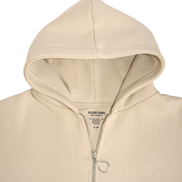 Hoodie mit Reißverschluss "GGBH" - Beige
