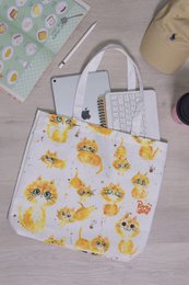 Torba na zakupy Purradise by P-Dit Canvas - Koty z pełnym nadrukiem z dwóch stron