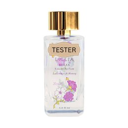 Floral, feminine fragrance with notes of jasmine, lily, and rose. Housed in a glass bottle with a gold cap.