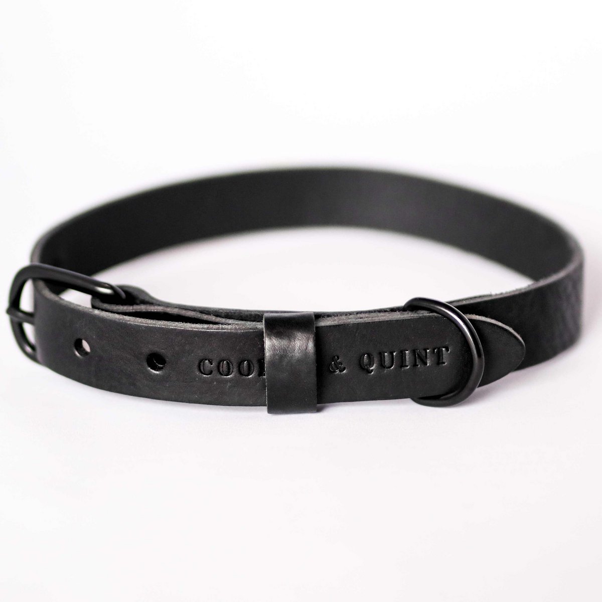 No Fus Collar Dog Leather Nero