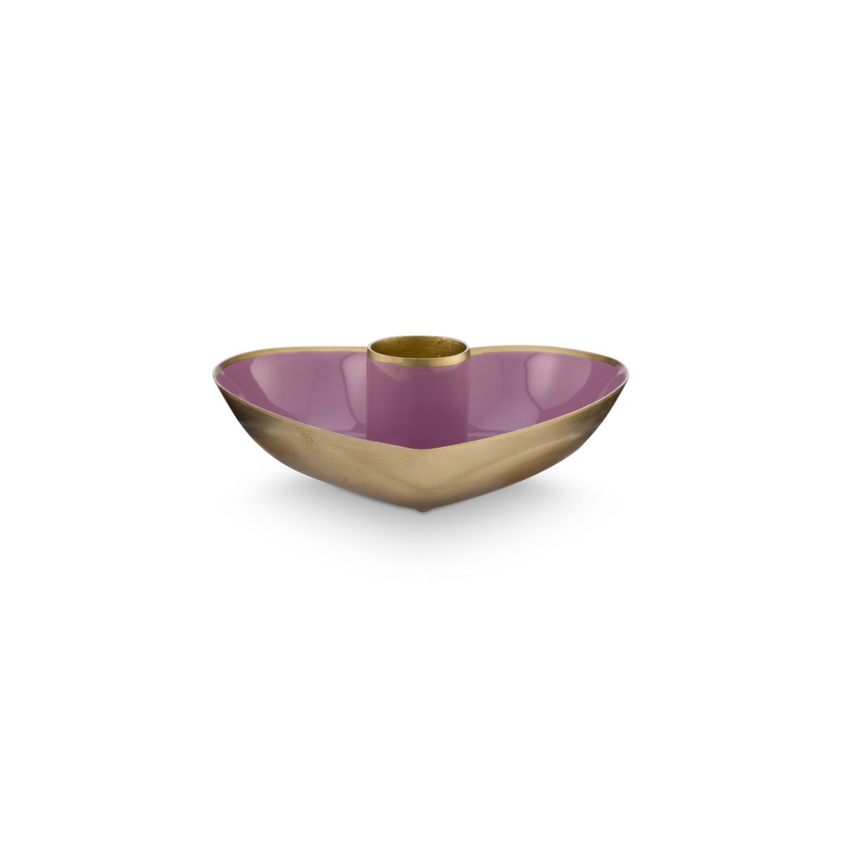 Set/2 Candle Holders Metal Heart Lilac 10x3cm