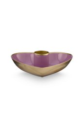 Set/2 Candle Holders Metal Heart Lilac 10x3cm