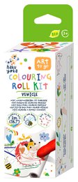 "Colorful vehicle roll kit for arts and crafts, includes car truck bus designs, educational toy"
