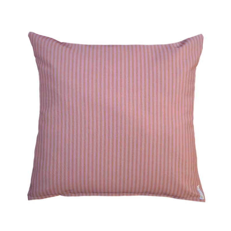 Buitenkussen stripe pink-taupe lille | 50-50 cm
