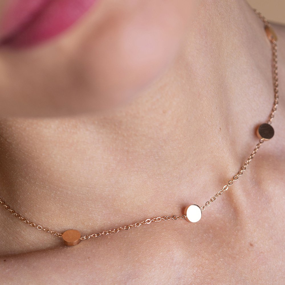 Short chain with plate • gold / rose gold / silver • adjustable / waterproof / hypoallergenic