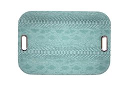 Tablet rechthoekig platte handvat reptiel turquoise synthetisch leer