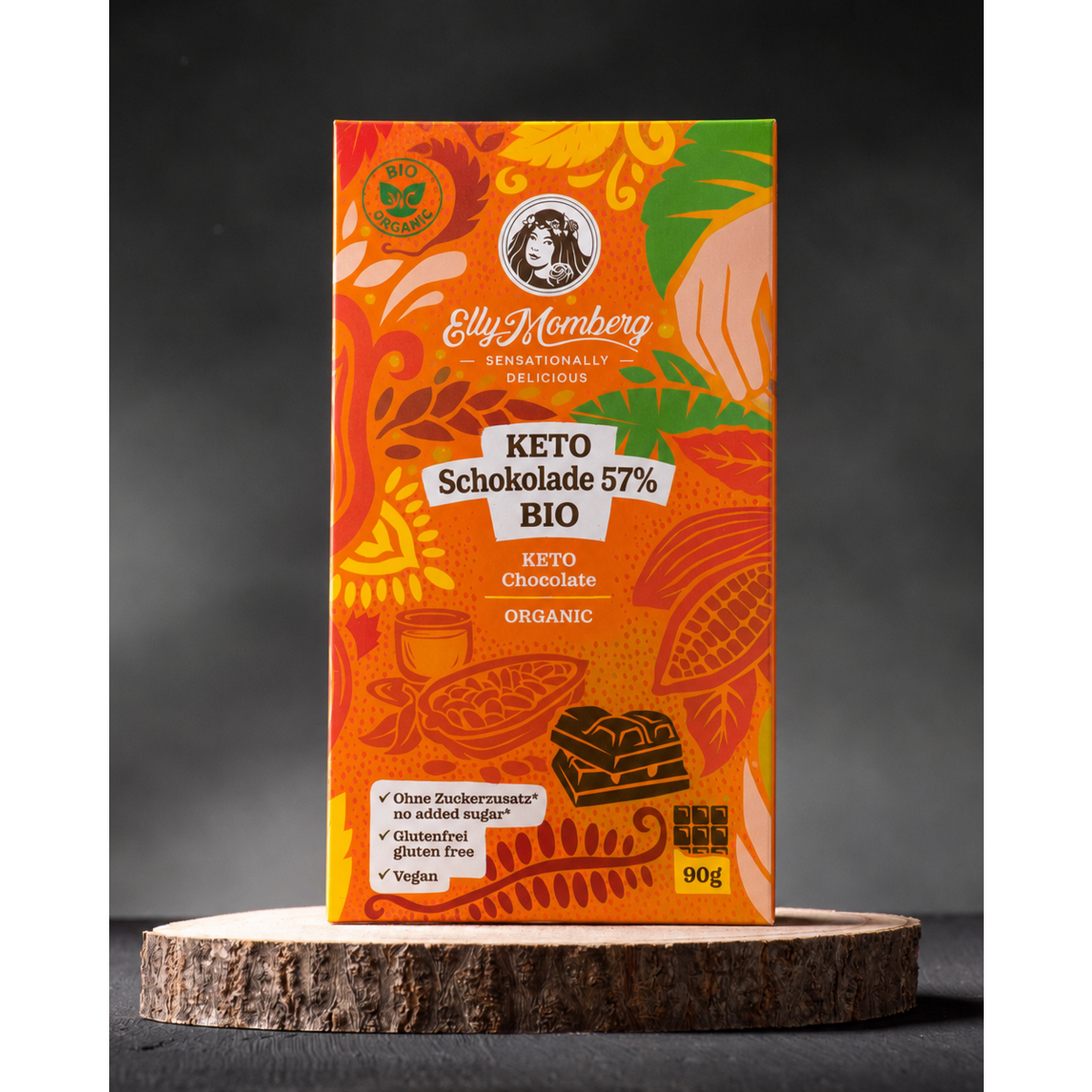 Bio Keto Schokolade 57% | Ohne Zuckerzusatz | 90g