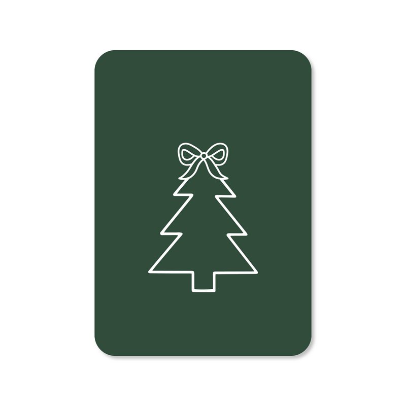 Christmas card Christmas tree with bow