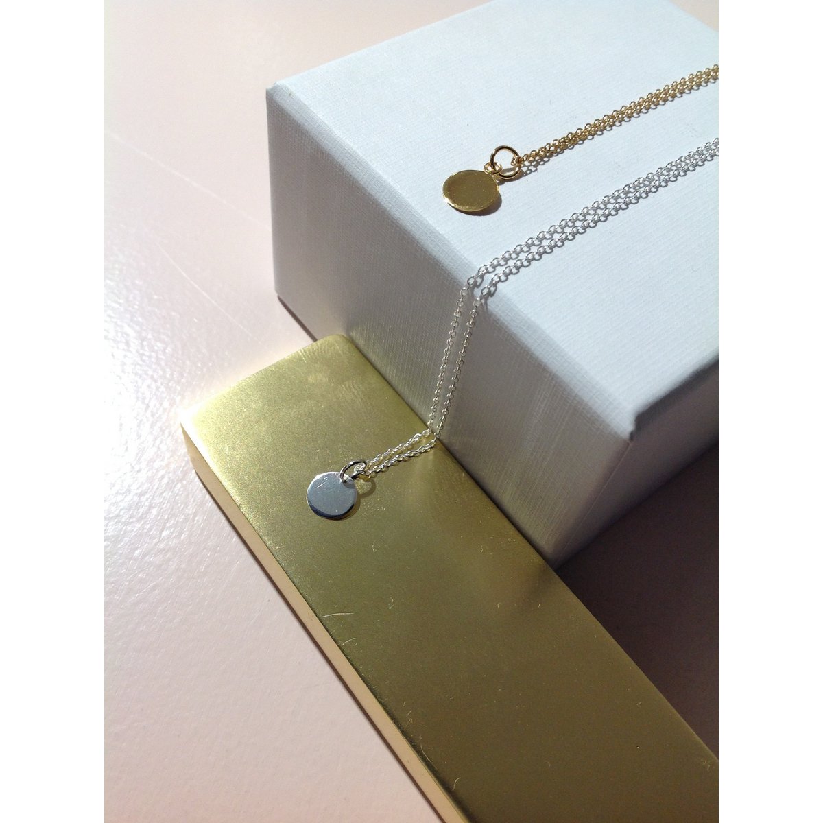 Delicate chain with pendant made of 925 sterling silver - gold