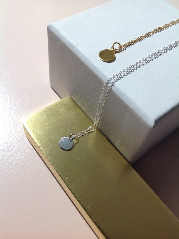 Delicate chain with pendant made of 925 sterling silver - gold