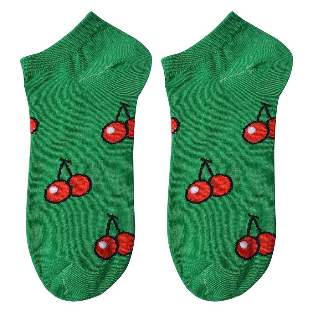 Grappige Sokken one size Groen Polyester Kersen