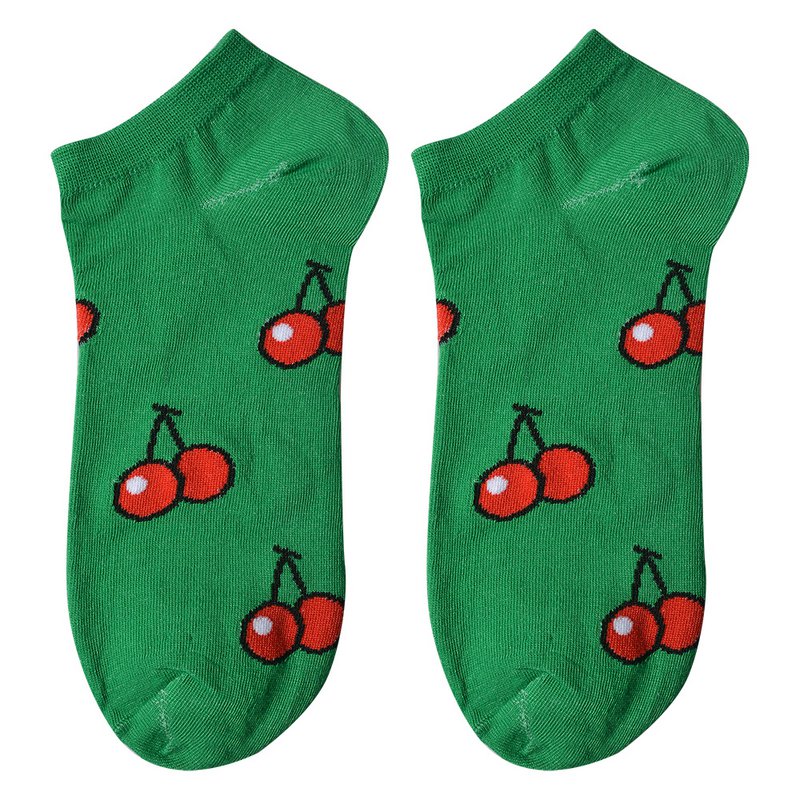 Grappige Sokken one size Groen Polyester Kersen