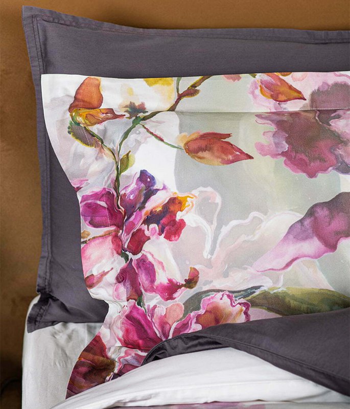 Satijnen beddengoedset Orchids Modern