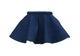  Dark slate blue kids skirt with a flared silhouette and elastic waistband.