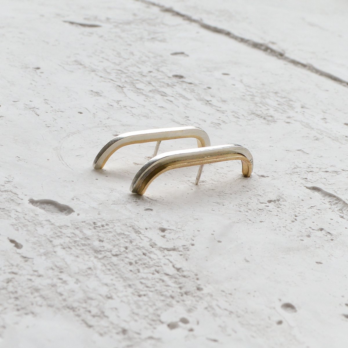 Two-Tone Suspender Earrings
