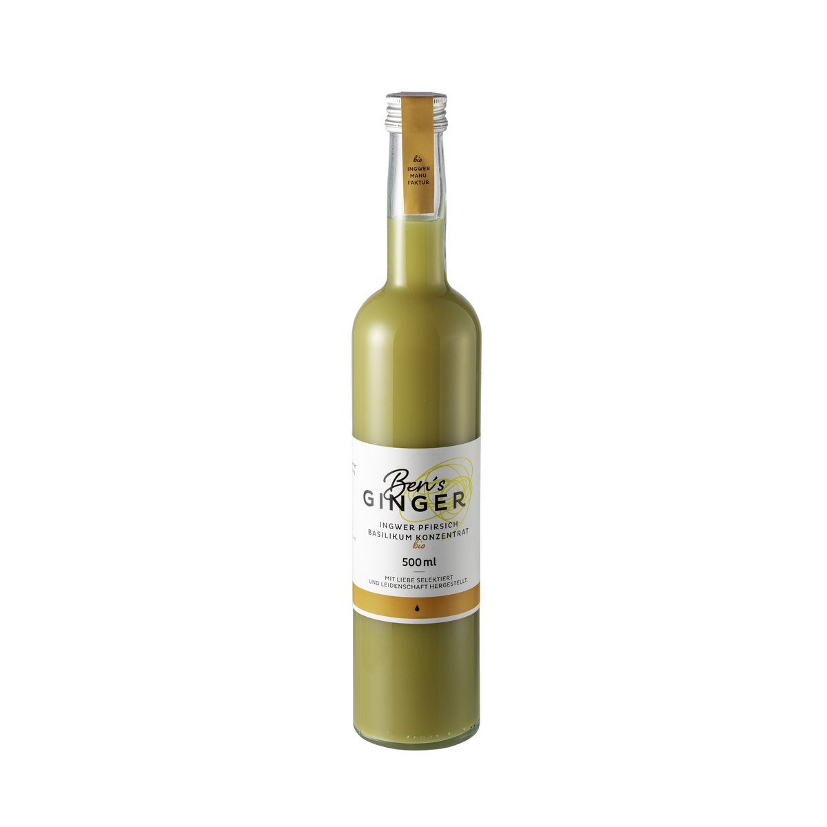 BEN'S GINGER INGWER PFIRSICH BASILIKUNKONZENTRAT 0,5l