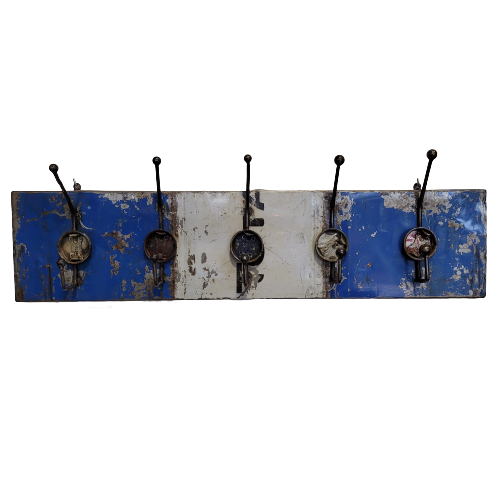 Coat rack 5 hooks made from recycled oil drums upcycling | different colors