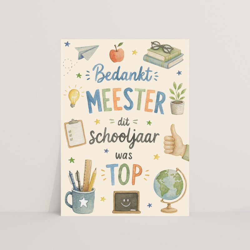 Postkarte Danke, Meister