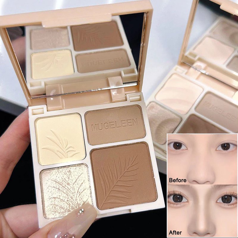 4 kleuren Markeerstift Contour 3D Facial Bronzer Cosmetische Verhelderende Beige Matte Hoogtepunten Palet Oogschaduw Neus Poeder Make-up