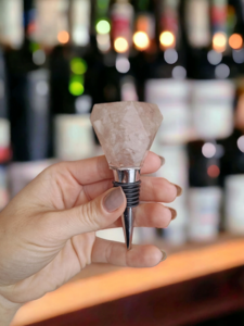 Wine stopper crystal shape Rose quartz