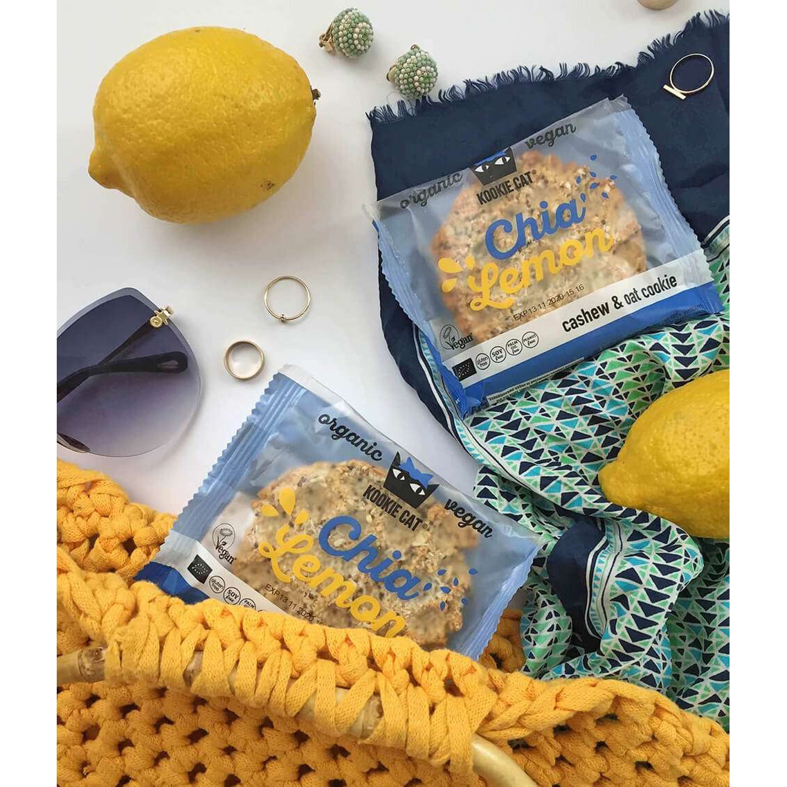 Chia and Lemon Cookie, organic, Kookie Cat, 50g