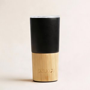 Insulated Stainless Steel Coffee Mug with Bamboo - 470 ml