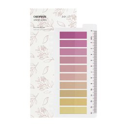 Transparent sticky notes with a floral design, available in a variety of pastel colors including pink, purple, and yellow. The notes feature adhesive strips and can be used as page markers or for general note-taking purposes.