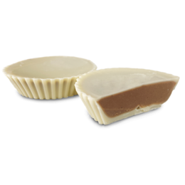 Taza de chocolate blanco con café bajo en proteínas y azúcar
