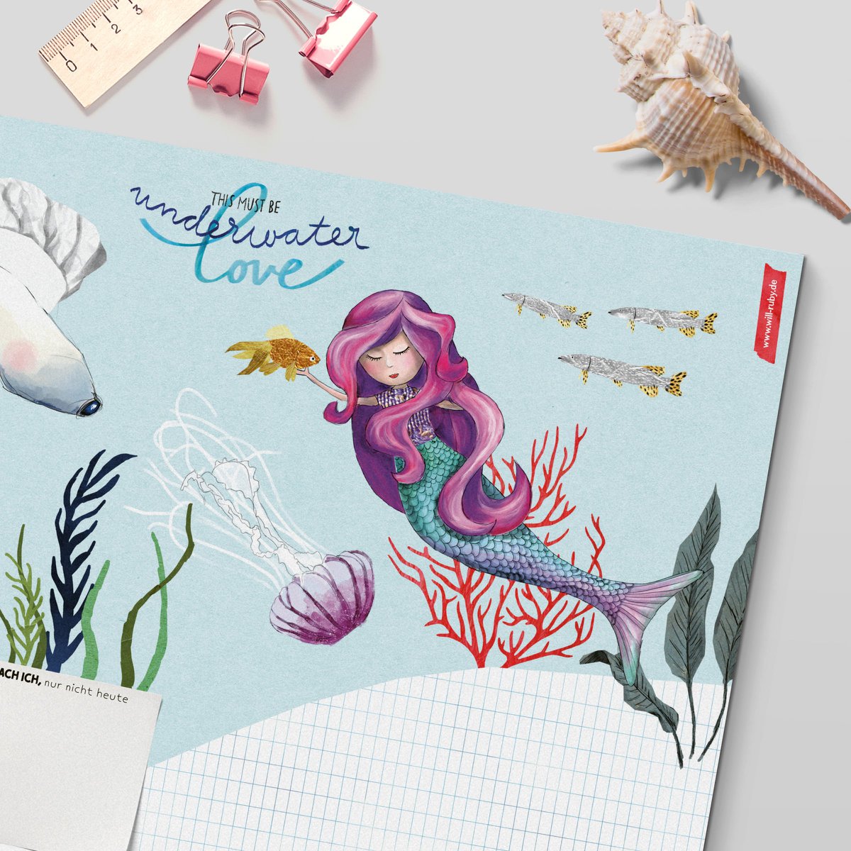 Desk pad - underwater