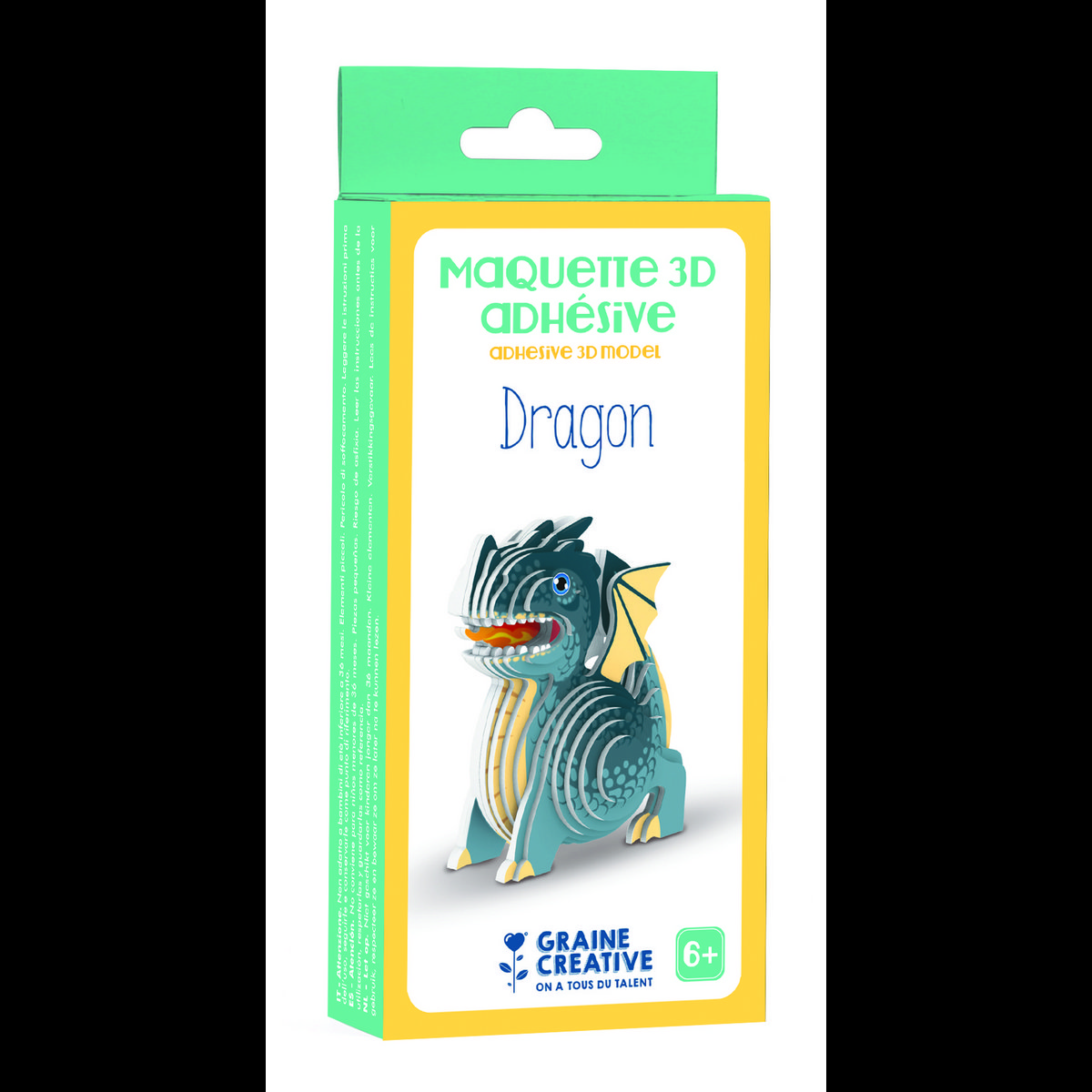 ADHESIVE CARDBOARD  3D - MODEL DRAGON
