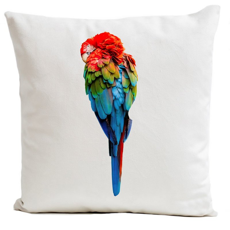 Bird Cushion, Red Parrot