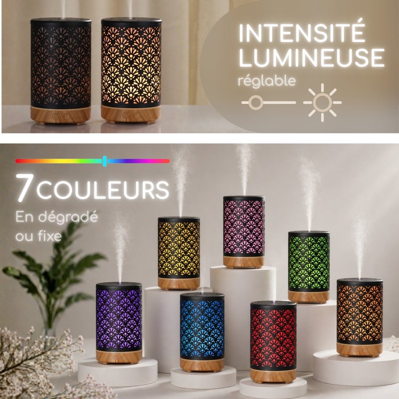 Ultrasonic Diffuser - Sofia – Diffusion of Essential Oils with Remote Control – Metal – Original Decorative Gift Idea